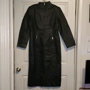 Heavy-Duty Long Leather Jacket